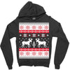 reindeer christmas ugly sweater Zipper Hoodie
