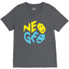 neo geo tribute yellow &amp; blue logo V-Neck Tee