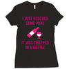 rescued some wine Ladies Fitted T-Shirt