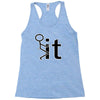 fk it funny college party Racerback Tank