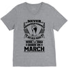 Never Underestimate Old Man Who Was Born March V-Neck Tee