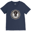 white and black V-Neck Tee