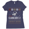 santa cancer  christmas ugly t shirts Ladies Fitted T-Shirt