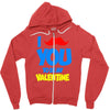 moustache you to be my valentine Zipper Hoodie