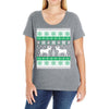 reindeer christmas ugly sweater Ladies Curvy T-Shirt