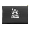 white ink camping is in tents funny Accessory Pouches