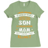 Super Cool Son Of A Freaking Awesome Mom Ladies Fitted T-Shirt