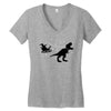 noel dinosaur Women's V-Neck T-Shirt