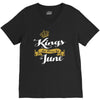 kings are born in june V-Neck Tee