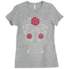 rose sugar skull Ladies Fitted T-Shirt