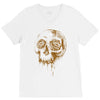 skull water color V-Neck Tee