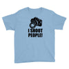 i shoot people t shirt funny photographer tee camera photography digit Youth Tee
