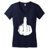 middle finger Women's V-Neck T-Shirt