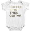 coffee then guitar Baby Bodysuit