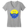 bearded smiley face Women's V-Neck T-Shirt