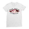 March Peeking Out Asian Baby Girl Ladies Fitted T-Shirt