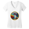 Nasa  Blue White Yellow Color Women's V-Neck T-Shirt