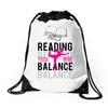 Reading Yoga Wine Balance Drawstring Bags