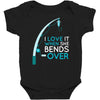 bends over Baby Bodysuit