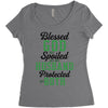 blessed god by spoiled by my husband protected by both Women's Triblend Scoop T-shirt