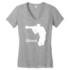 ishoot   camera photographer trained shooting funny gun photo gift tee Women's V-Neck T-Shirt