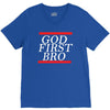 new  god first bro  t shirt religious humor lord tee V-Neck Tee