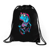 dog biker Drawstring Bags