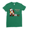 calvin hobbes Ladies Fitted T-Shirt