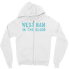 west ham in the blood retro style new Zipper Hoodie