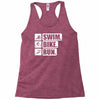 v6 swim bike run Racerback Tank