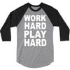 work out play hard funny 3/4 Sleeve Shirt