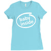 baby inside sticker vinyl decal Ladies Fitted T-Shirt