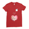 Mom and Baby are Connected to the Heart Ladies Fitted T-Shirt