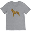 leopard pattern V-Neck Tee