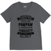 Super Cool Pawpaw Of A Freaking Awesome Grandson V-Neck Tee
