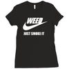 weed   just smoke it   mens funny Ladies Fitted T-Shirt
