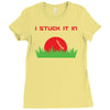 disc golf dirty sex joke pun ground penetration Ladies Fitted T-Shirt