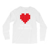 nerd shirt design  herz f&uuml;r nerds computer gaming fun big bang minecr Long Sleeve Shirts
