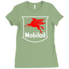 mobil oil vintage logo Ladies Fitted T-Shirt