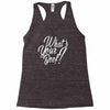 what's your beef Racerback Tank