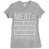 meat= paying another motherfucker Ladies Fitted T-Shirt