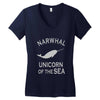 narwhals Women's V-Neck T-Shirt