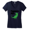 pregasaurus rex Women's V-Neck T-Shirt