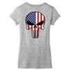 skull u.s.a. back Women's V-Neck T-Shirt
