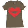 lip print heart Ladies Fitted T-Shirt