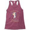 Unicorns are born in October Racerback Tank