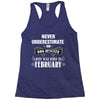 never underestimate an old man who was born in february Racerback Tank