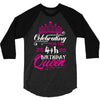 Celebrating With the 4th Birthday Queen 3/4 Sleeve Shirt