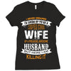 Super Cool Wife Of A Freaking Awesome Husband Ladies Fitted T-Shirt