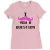 i mustache you a question pink mustache Ladies Fitted T-Shirt